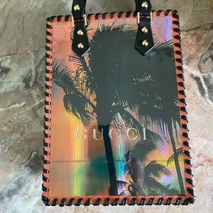 Upcycled crossbody hologram bag